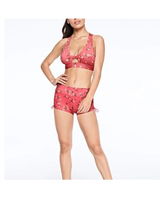 PINK Victoria's Secret Other - PINK Victoria's Secret NWOT Coral Floral Racerback Swim Top & Boyshorts Size Med